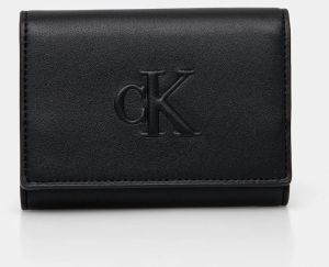 Peňaženka Calvin Klein Jeans dámska, čierna farba, LV04K1078G