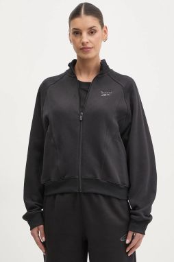 Bavlnená mikina Reebok Classic dámska, čierna farba, jednofarebná, 100214104