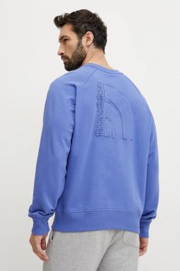 Bavlnená mikina The North Face Relaxed pánska, fialová farba, s nášivkou, NF0A8C366IF1