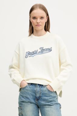 Bavlnený sveter Guess Jeans dámsky, béžová farba, W5GR00 Z3HM1