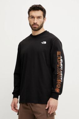 Bavlnené tričko s dlhým rukávom The North Face TNF X NSE čierna farba, s potlačou, NF0A8C3ZJK31