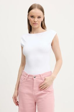 Tričko Abercrombie & Fitch dámske, biela farba, holý chrbát, KI139-5225