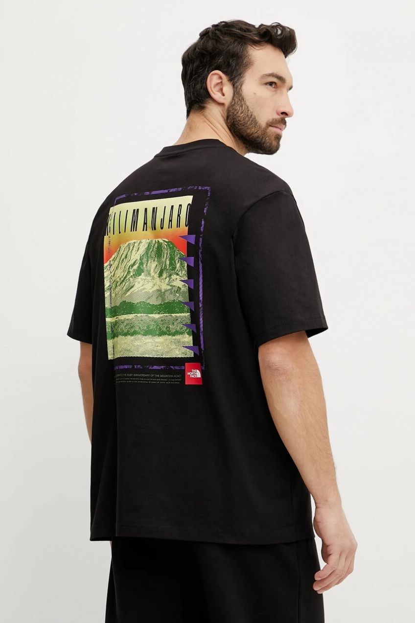 Bavlnené tričko The North Face Axys pánske, čierna farba, s potlačou, NF0A8C1RJK31