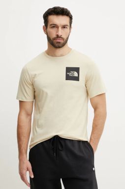 Tričko The North Face Fine pánske, béžová farba, s potlačou, NF0A8A6M3X41