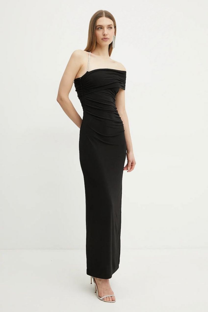 Šaty Herve Leger Olivia čierna farba, maxi, priliehavá, RMC8467429