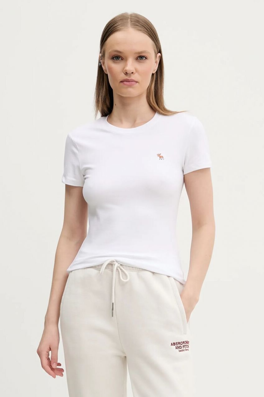 Tričko Abercrombie & Fitch dámske, biela farba, KI139-5273