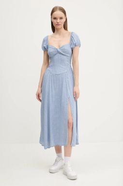 Šaty Hollister Co. midi, áčkový strih, KI359-5025