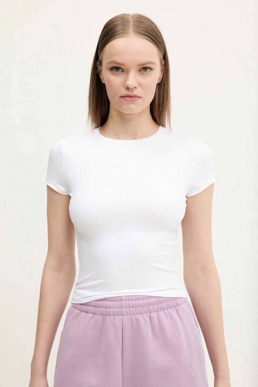 Tričko Hollister Co. dámske, biela farba, KI339-5043