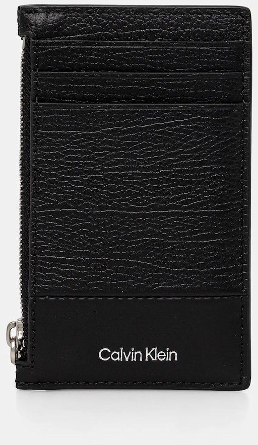 Kožená peňaženka Calvin Klein pánska, čierna farba, K50K512848