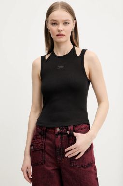 Top Tommy Jeans čierna farba, DW0DW20325