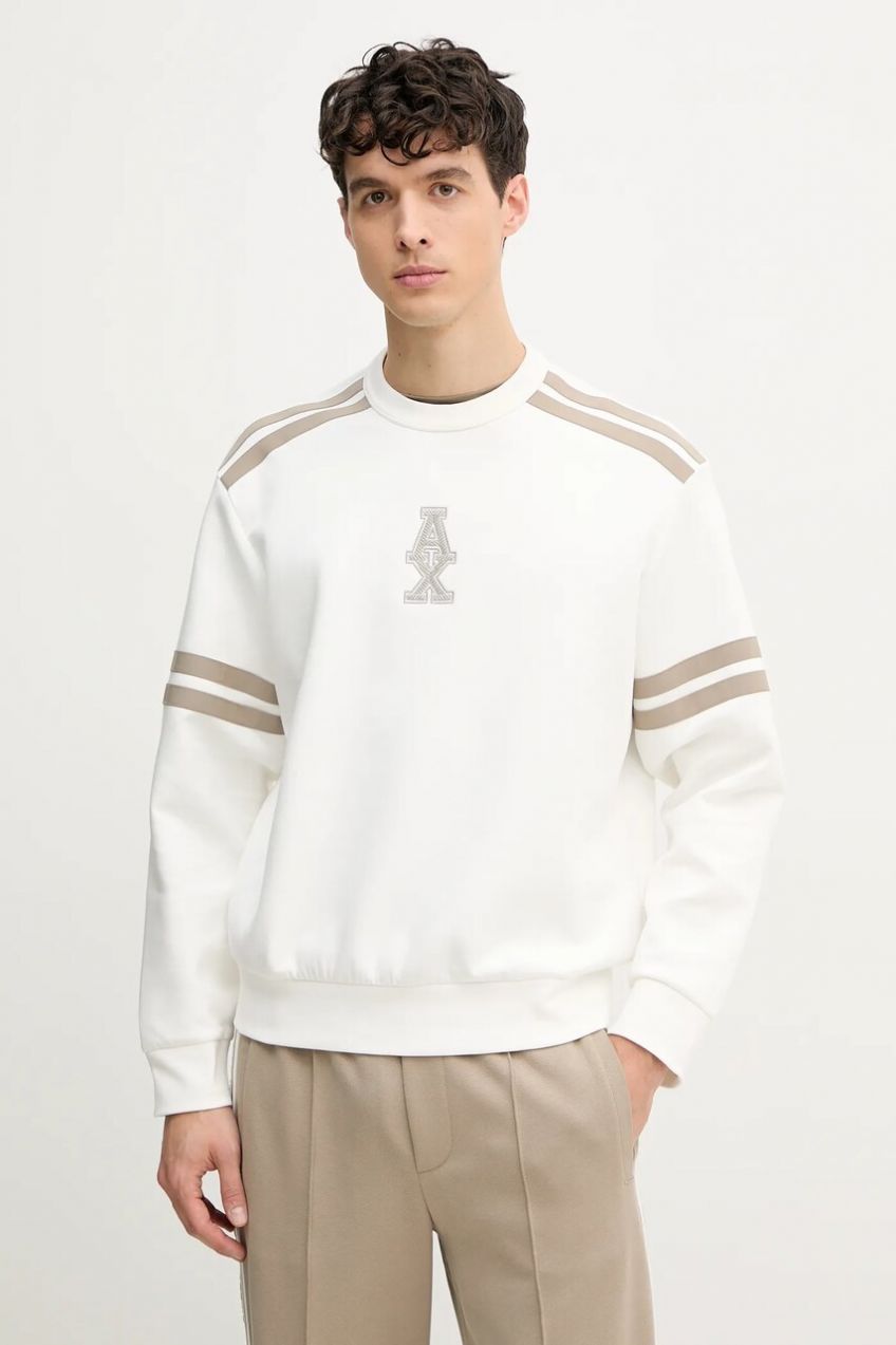 Mikina Armani Exchange pánska, biela farba, s nášivkou, XM000481 AF10818