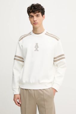 Mikina Armani Exchange pánska, biela farba, s nášivkou, XM000481 AF10818