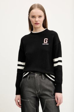 Bavlnený sveter Guess Jeans dámsky, čierna farba, tenký, W5GR01 Z3HM1