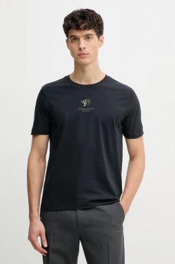 Bavlnené tričko Aeronautica Militare pánske, tmavomodrá farba, s potlačou, TS2424J641