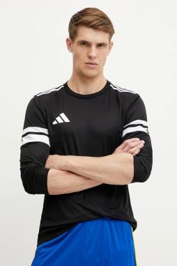 Tréningové tričko s dlhým rukávom adidas Performance Squad 25 čierna farba, s nášivkou, JF6073