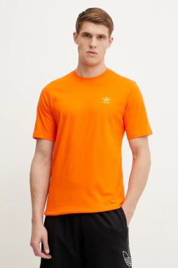 Bavlnené tričko adidas Originals Trefoil pánske, oranžová farba, jednofarebné, JC9995