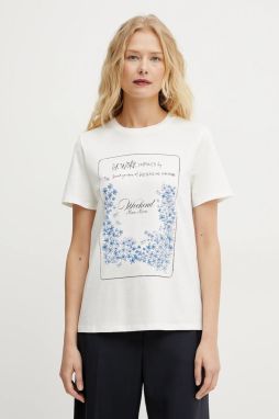 Bavlnené tričko Weekend Max Mara dámske, béžová farba, 2515971052600