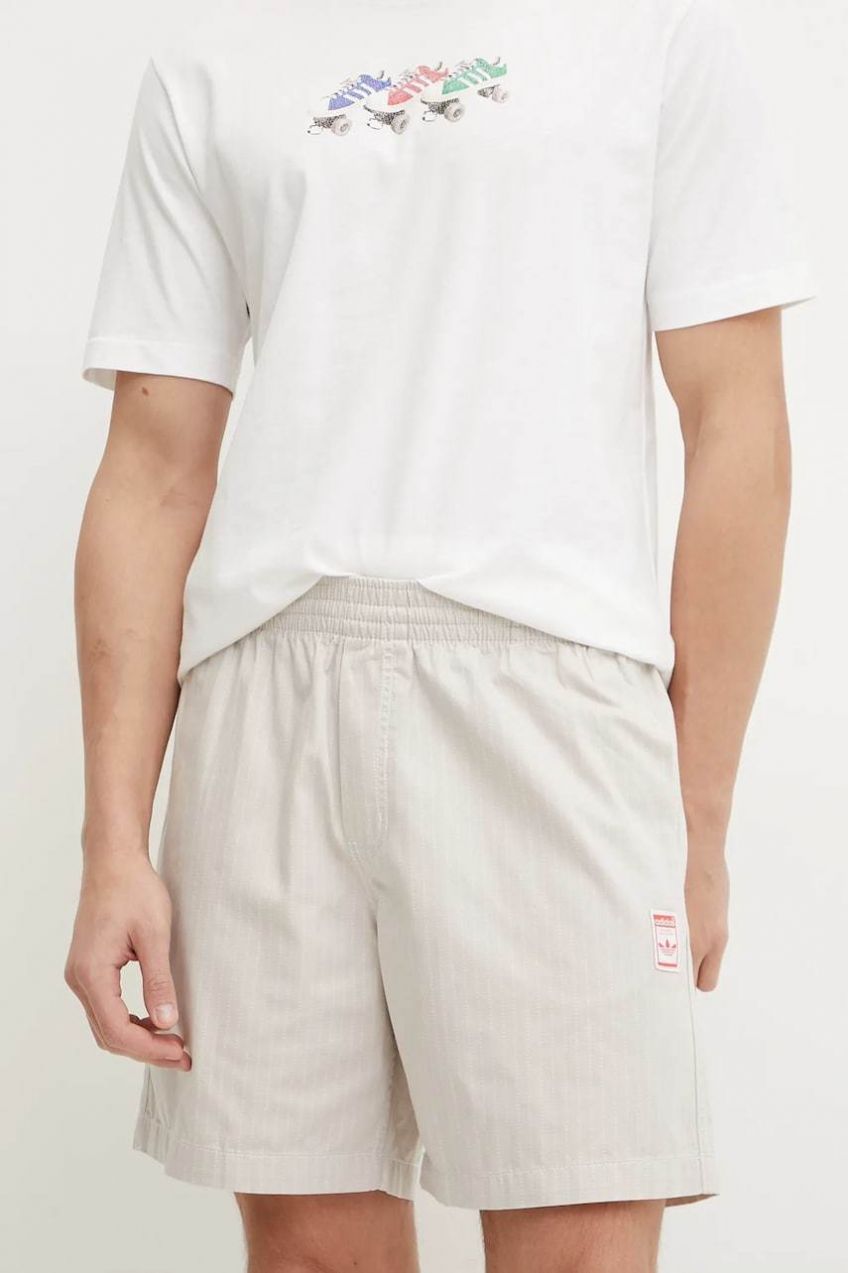 Bavlnené šortky adidas Originals Wabash pánske, béžová farba, JD0674
