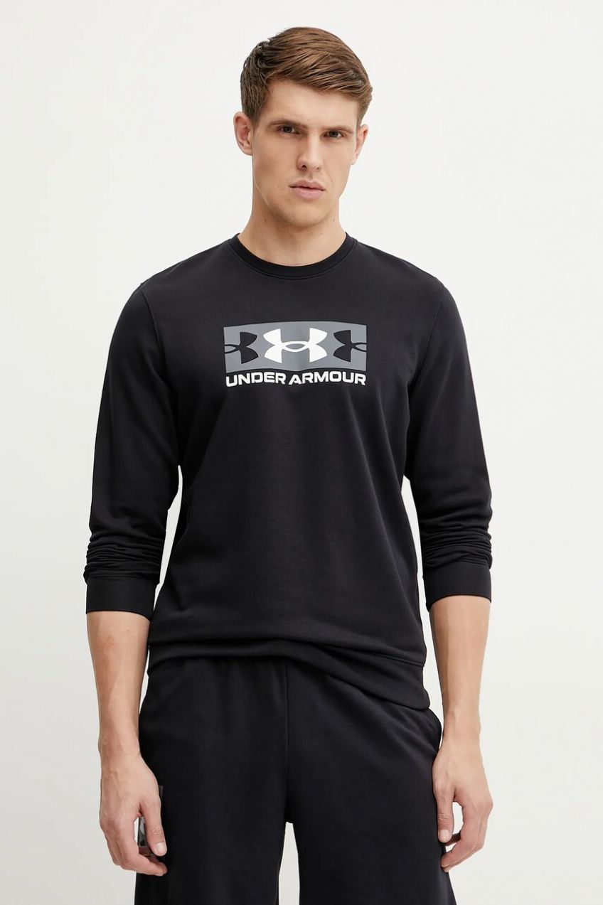 Mikina Under Armour Rival Terry pánska, čierna farba, s potlačou, 1390140