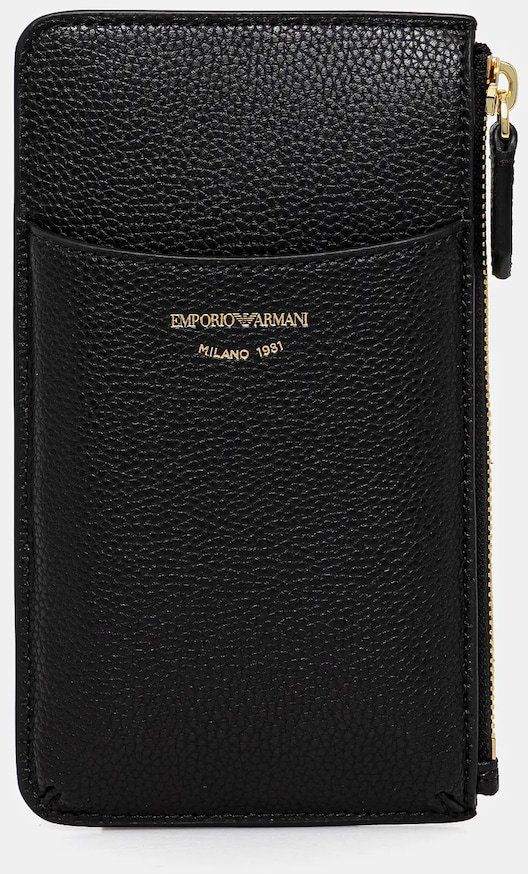 Peňaženka Emporio Armani dámska, čierna farba, EW000543 AF11953