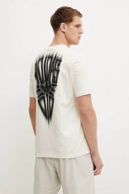 Bavlnené tričko adidas Originals Skeleton Back Tee pánske, béžová farba, s potlačou, JN4560