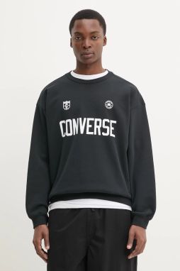 Mikina Converse pánska, čierna farba, s potlačou, 10028409-A01