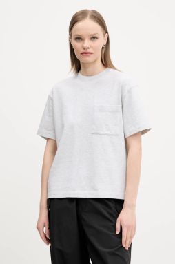 Bavlnené tričko Abercrombie & Fitch dámske, šedá farba, KI139-5315
