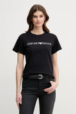 Bavlnené tričko Emporio Armani dámske, čierna farba, 8N2T9C 2J53Z
