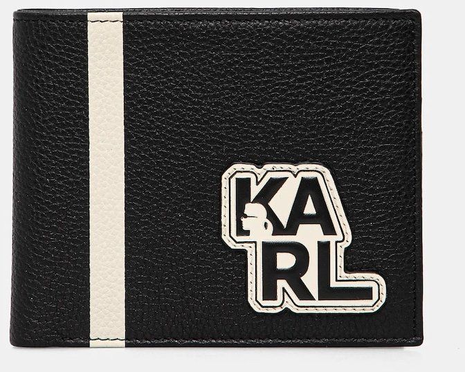 Kožená peňaženka Karl Lagerfeld pánska, čierna farba, ASM32003