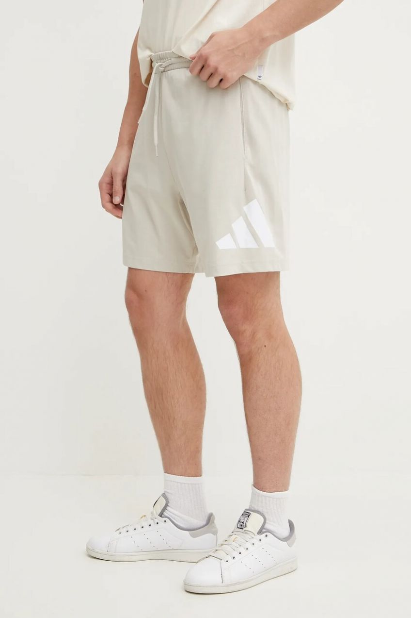Šortky adidas Essentials pánske, béžová farba, JE8959