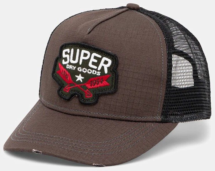 Šiltovka Superdry hnedá farba, s nášivkou, Y9011020A-02A