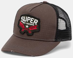 Šiltovka Superdry hnedá farba, s nášivkou, Y9011020A-02A