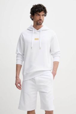 Bavlnená mikina Versace Jeans Couture pánska, biela farba, jednofarebná, 78GAIT08 CF01T