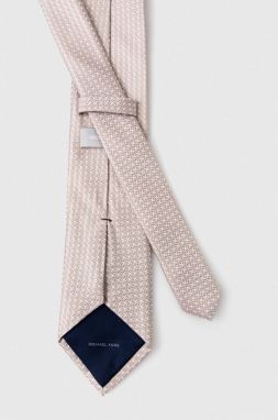 Hodvábna kravata Michael Kors béžová farba, MK0DT00073