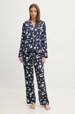 Pyžamo Lauren Ralph Lauren dámske, tmavomodrá farba, ILN92399