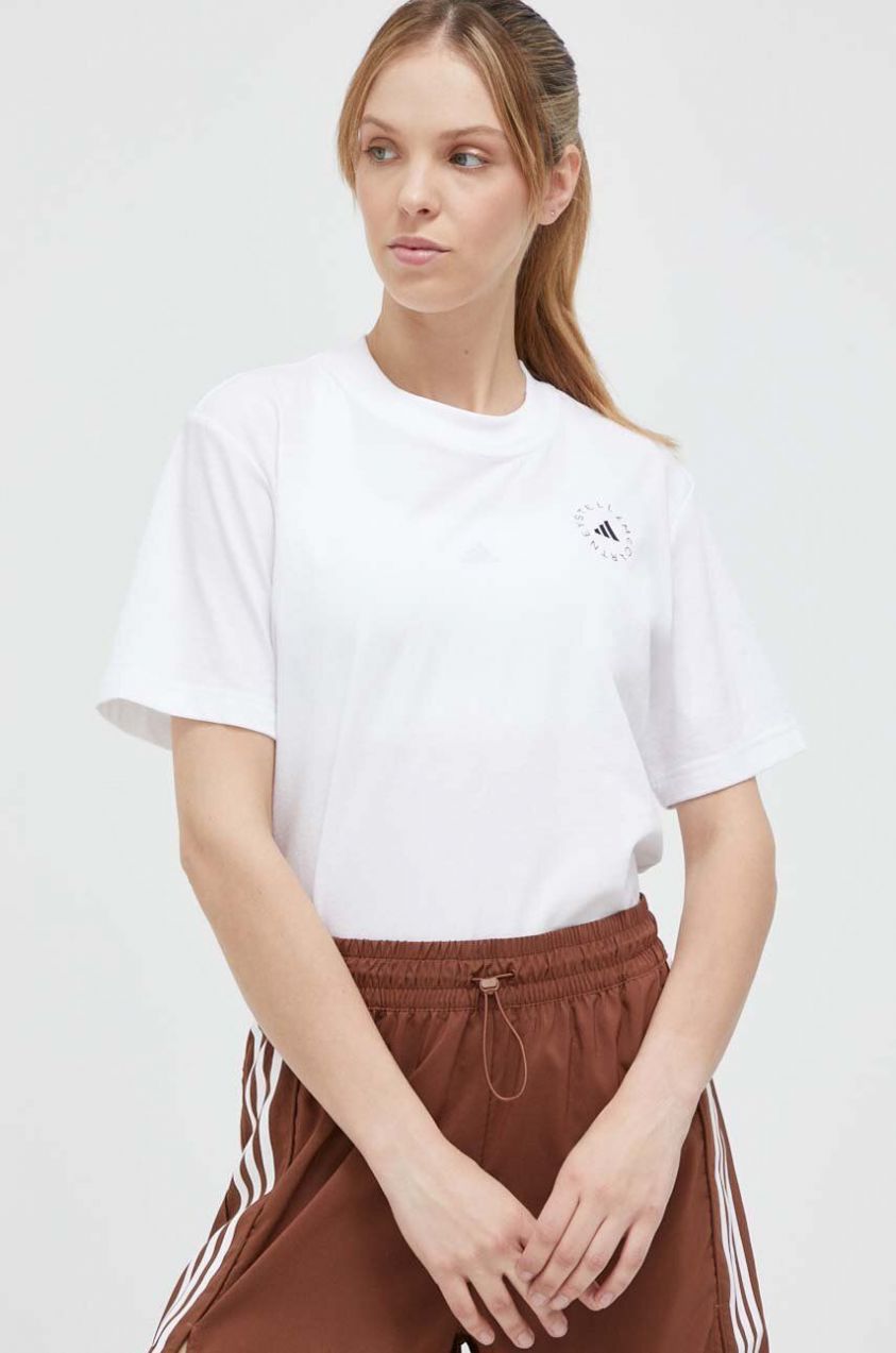 Tričko adidas by Stella McCartney dámske, biela farba, HR9167