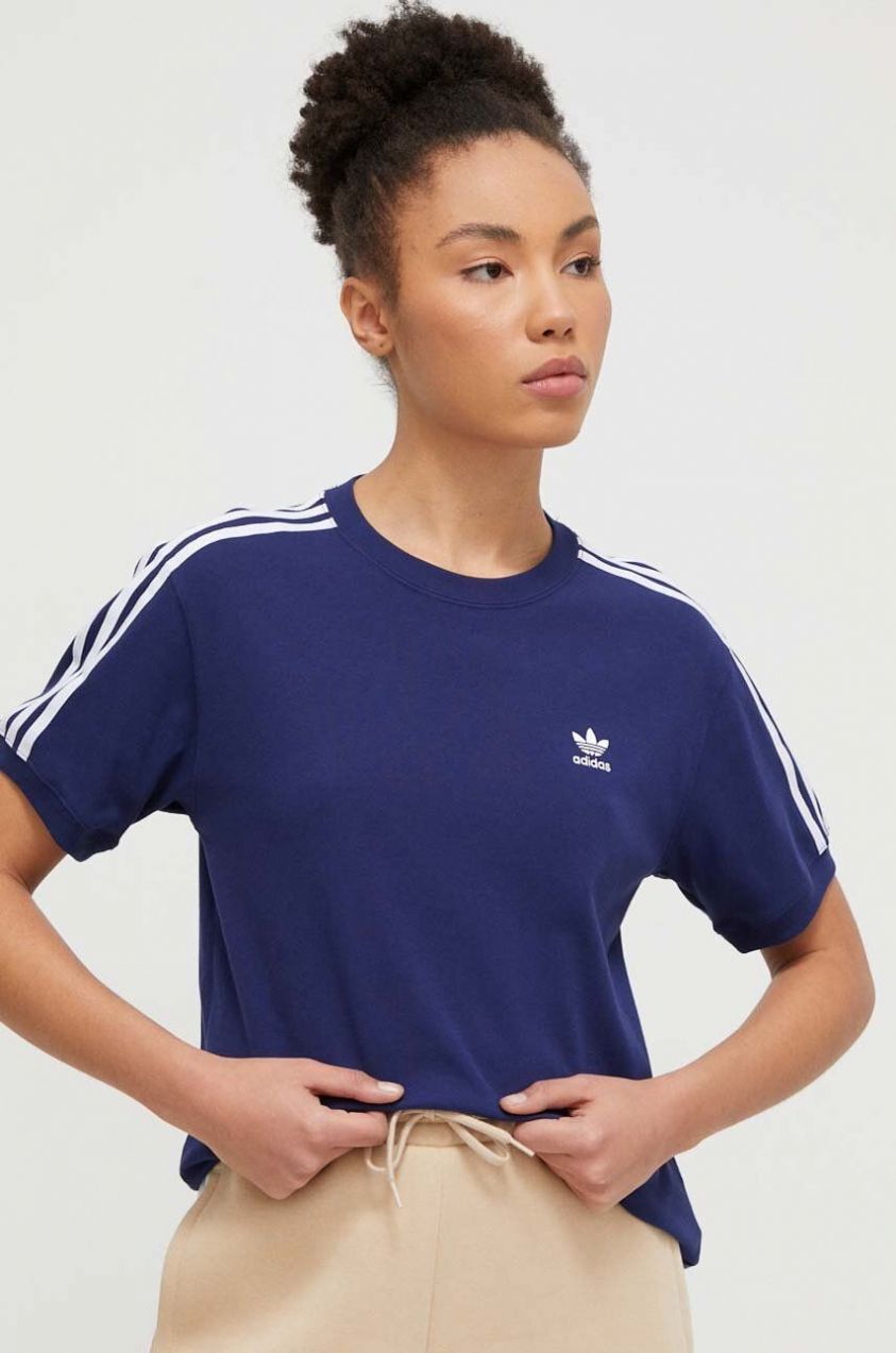 Tričko adidas Originals dámske, tmavomodrá farba, IR8053