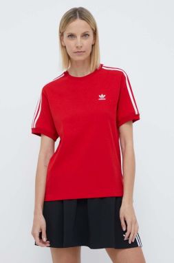 Tričko adidas Originals 3-Stripes Tee dámske, červená farba, IR8050