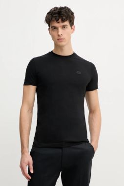 Bavlnené tričko Emporio Armani pánske, čierna farba, jednofarebné, 8N1TQ6 1JRGZ