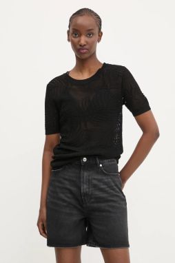 Tričko Desigual SACRAMENTO dámske, čierna farba, 25SWTK97
