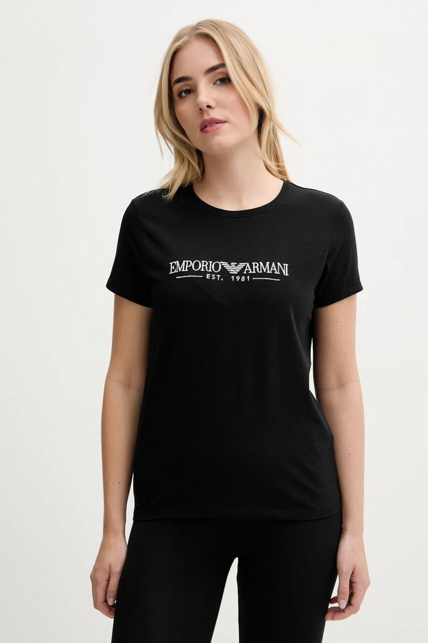 Tričko Emporio Armani Underwear dámske, čierna farba, EW000408 AF10881