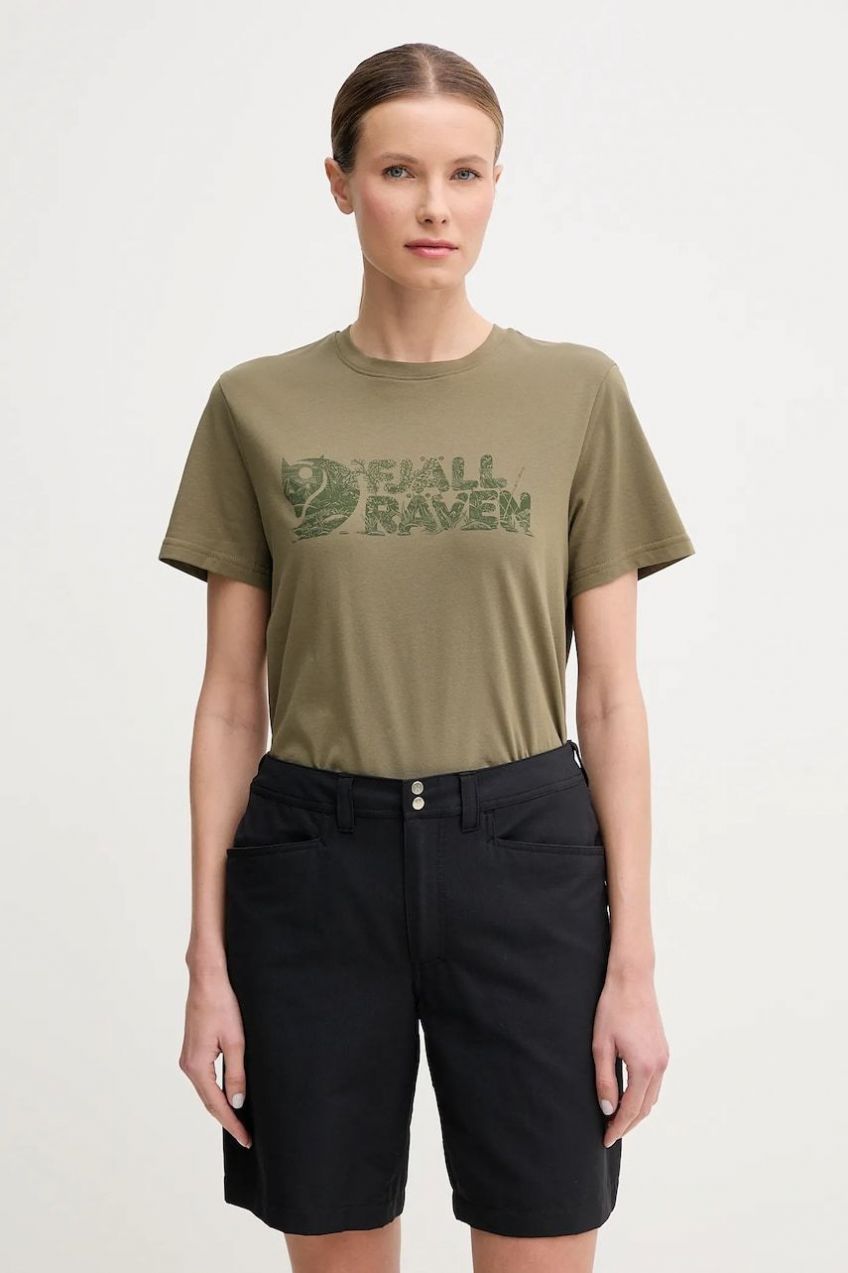 Športové tričko Fjallraven Lush zelená farba, F14600165