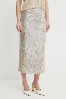 Sukňa Weekend Max Mara strieborná farba, maxi, rovný strih, 2515771011600