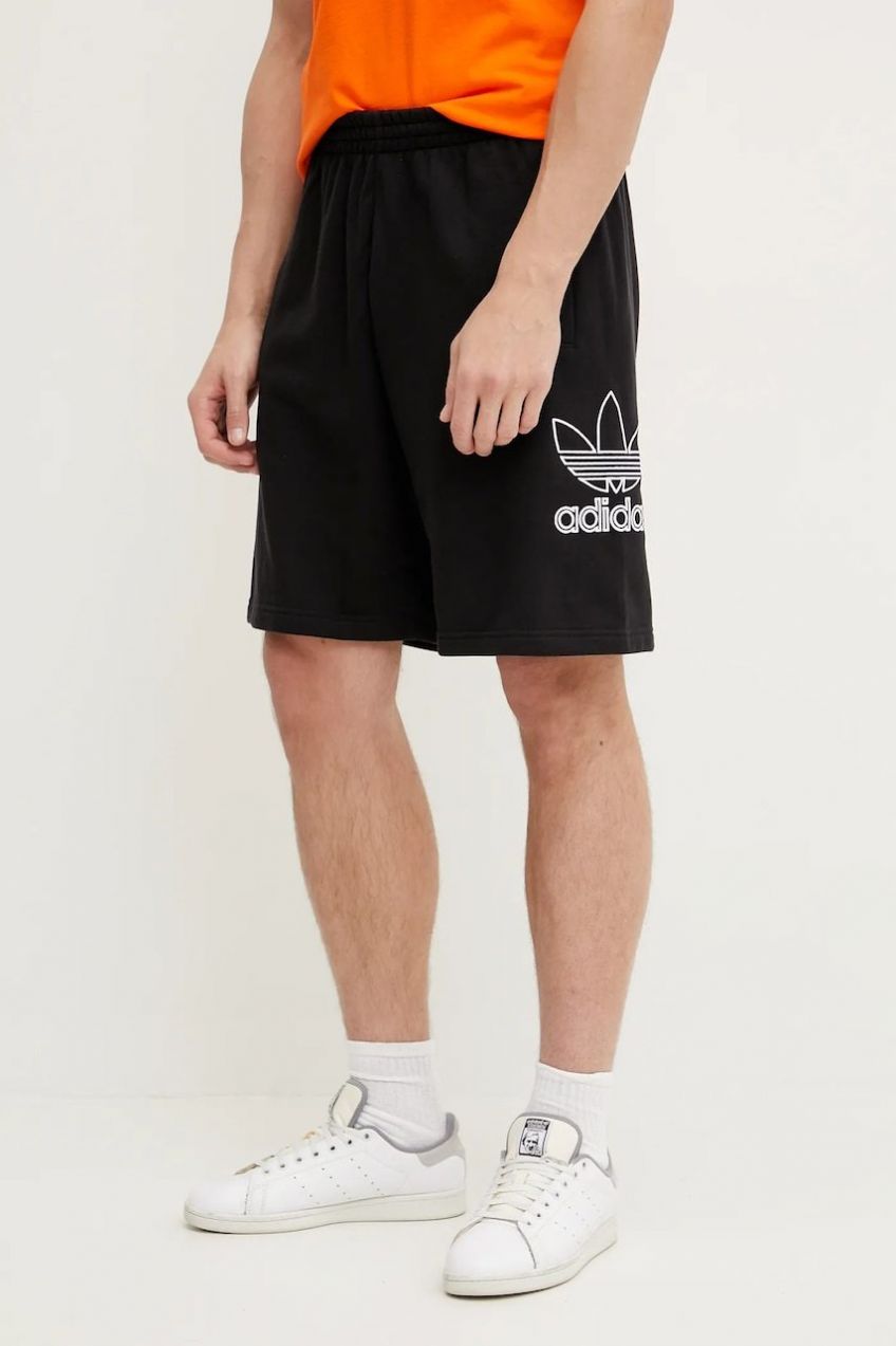 Bavlnené šortky adidas Originals Trefoil čierna farba, JP2684