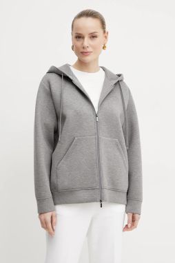 Mikina Weekend Max Mara dámska, šedá farba, s kapucňou, melanžová, 2515911021600