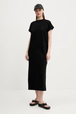 Bavlnené šaty Hugo Blue čierna farba, maxi, oversize, 50540389