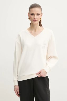 Mikina Armani Exchange dámska, béžová farba, s nášivkou, XW000093 AF10804