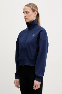 Tepláková mikina adidas by Stella McCartney tmavomodrá farba, jednofarebná, JF8515