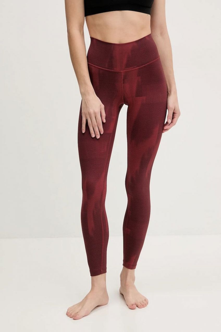 Legíny na jogu adidas Performance All Me bordová farba, vzorované, JJ3874