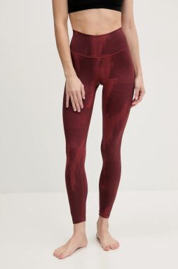 Legíny na jogu adidas Performance All Me bordová farba, vzorované, JJ3874